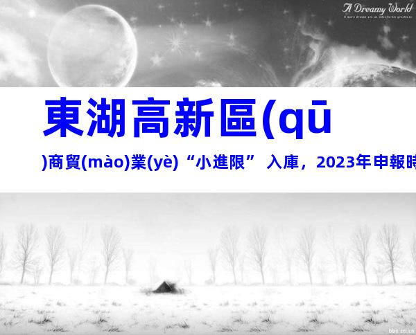 東湖高新區(qū)商貿(mào)業(yè)“小進限” 入庫，2023年申報時間、條件